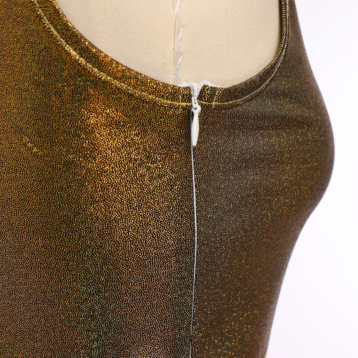 IBAKOM Praise Dance Dress Women Metallic Tank Top Sequin Waist Chiffon Skirt Worship Overlay and Tunic Liturgical Dancewear - Image 5