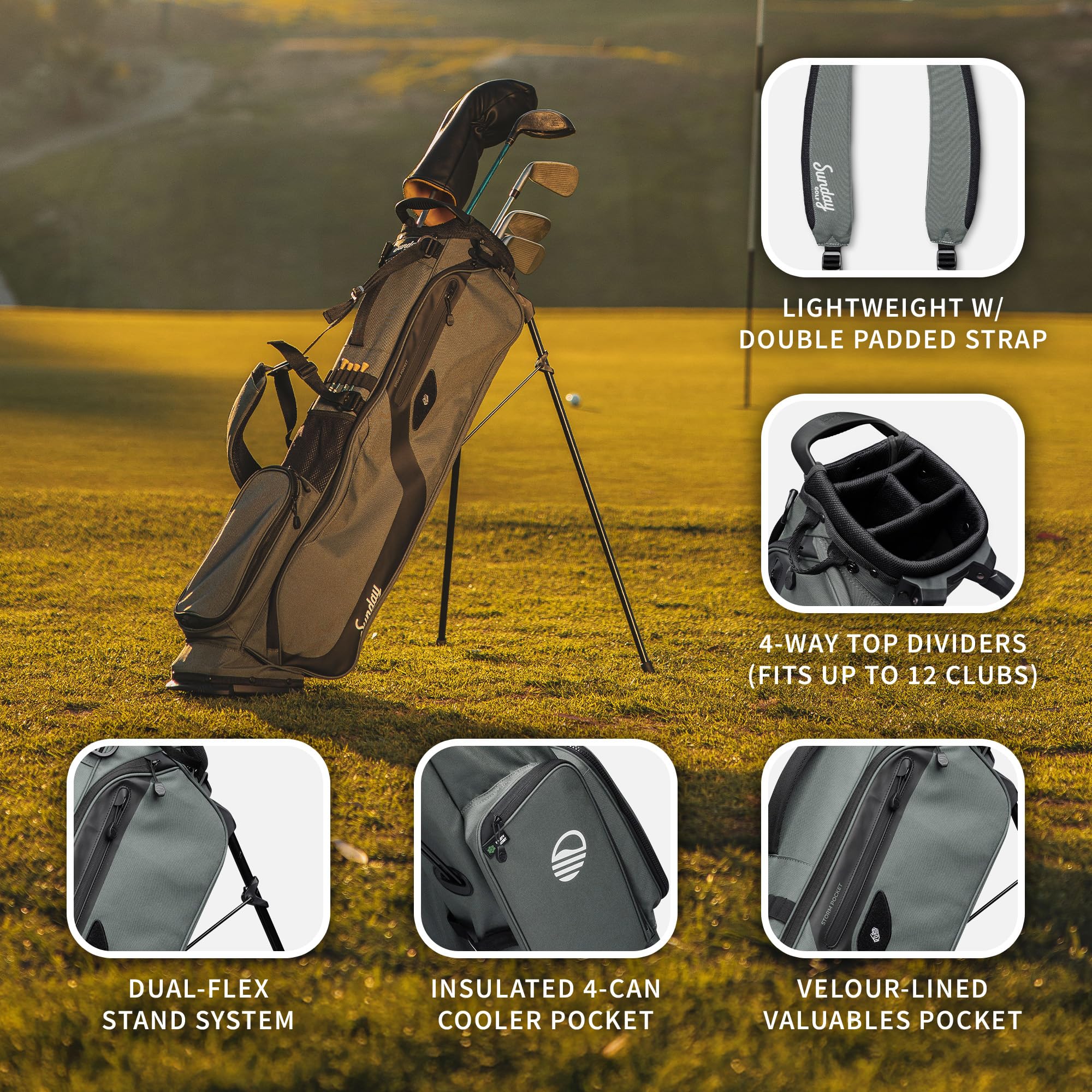 Amazon.co.jp: Sunday Golf El Camino ゴルフバッグ - 軽量スタンド