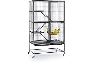 Prevue Pet Products 485 Feisty Ferret Home with Stand, Black Hammertone Small