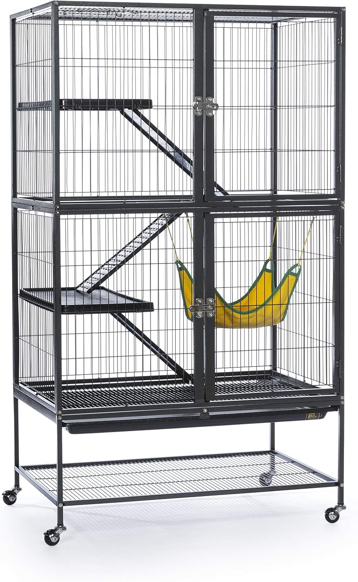 485 Feisty Ferret Home with Stand, Black Hammertone Small