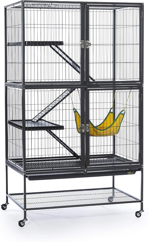 485 Feisty Ferret Home with Stand, Black Hammertone Small