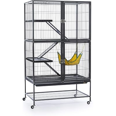 Prevue Pet Products 485 Feisty Ferret Home with Stand, Black Hammertone Small
