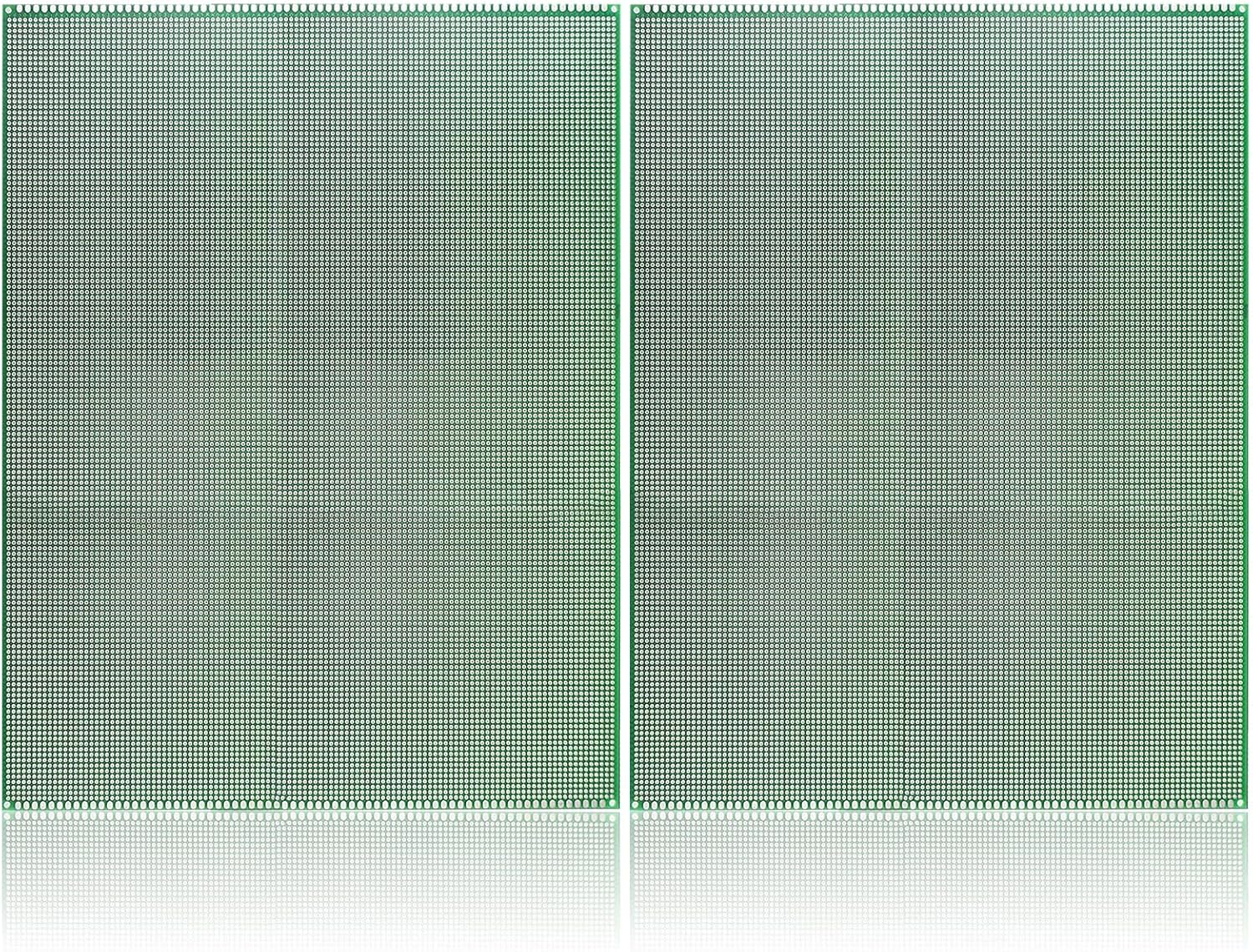 Eagles 2PCS 30x40 cm Double Sided PCB Board,Tinned Prototype Diy Universal FR4 Printed Circuit PCB Board Protoboard pcb kit Electronic Board compatible with Arduino Kits