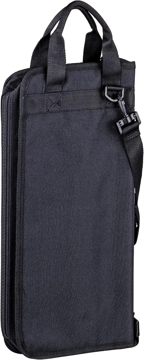 Meinl Percussion Drum Stick Bag with Extra Outside Pocket and Floor Tom Hooks – for Mallets, Brushes and Accessories, Black, Standard (MSB-1)