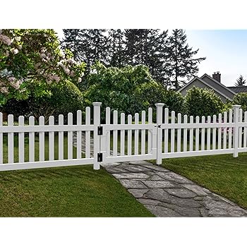 Amazon Com Outdoor Essentials Picketlock Pinehurst Spaced Picket Fence Gate Kit White Vinyl 3 Ft X 42 In Everything Else