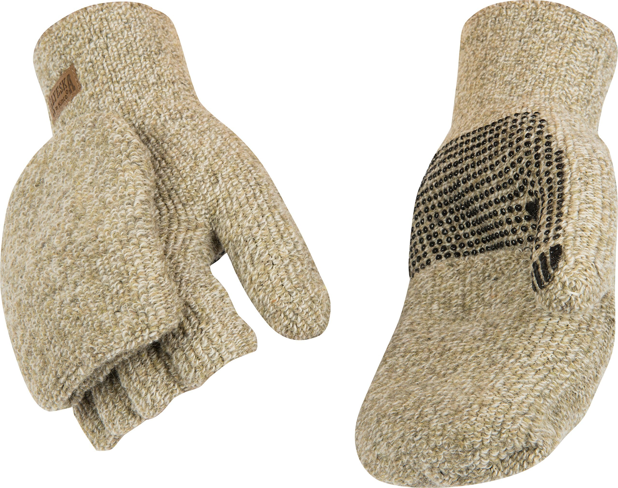5210-L, Aleska Ragg Wool Glove Mitts (Tan, Large)