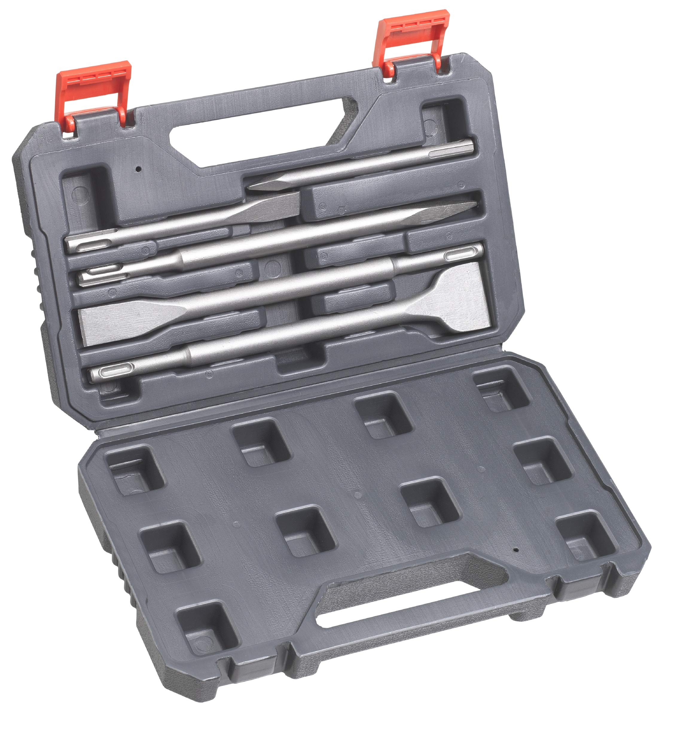 kwb SDS-Plus Jeu de burins marteau, jeu de 5 burins pour la pierre et le béton dans un coffret en plastique