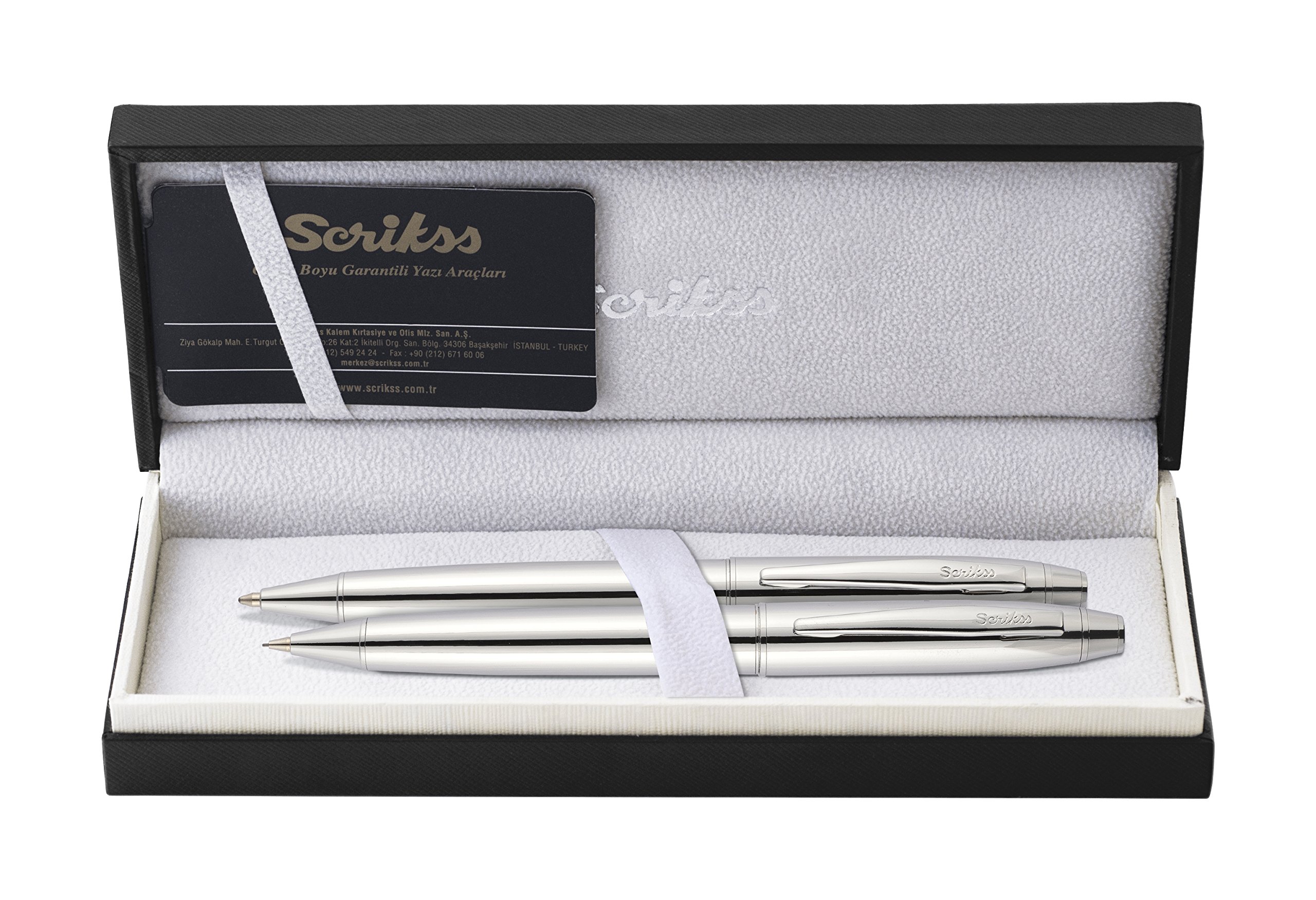 Scrikss Elegance - elegancki zestaw do pisania, długopis i ołówek automatyczny, Noble 35 chrom