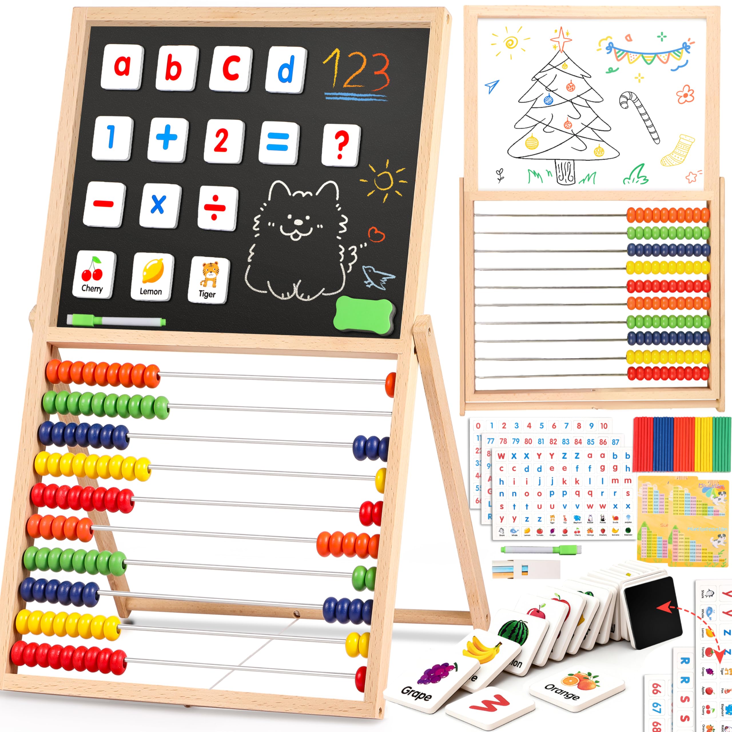 Letras y números magnéticos, ábaco para niños, matemáticas, imanes de nevera, caballete para niños, imanes del alfabeto, letras magnéticas del alfabeto, juguetes educativos de aprendizaje, regalos