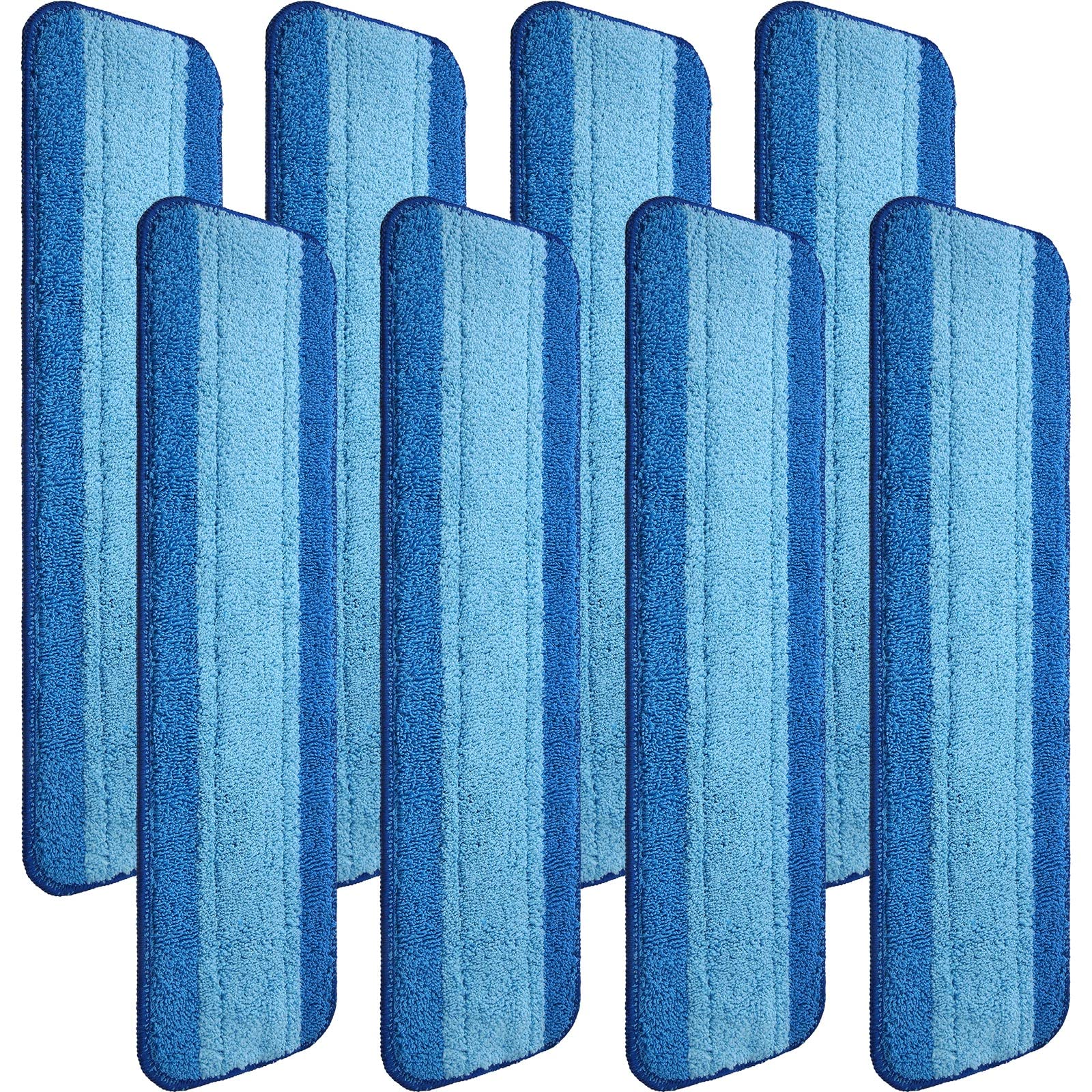 8 Pieces Microfiber Cleaning Pads Compatible with Bona Mop Reusable 18 Inch Replacement Cleaning Pads Washable Refills Replacement Heads for Floor Cleaning
