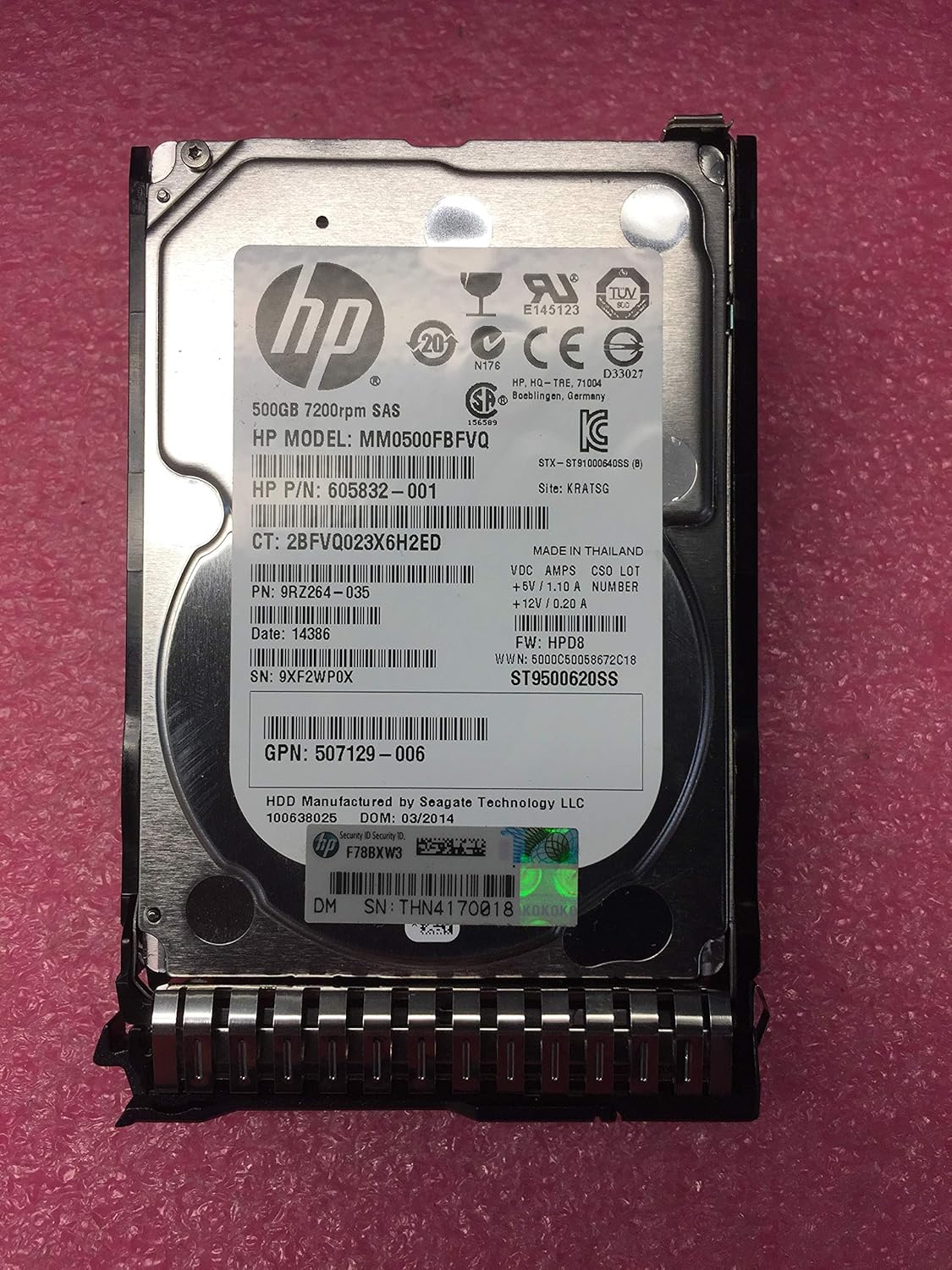 HP 508009-001 500GB 6G 7.2K 2.5 DP SAS HDD - 507609-001, 507610-B21, 605832-001