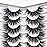 Pooplunch False Eyelashes 8D Cat Eye Volume Wispy Clusters Faux Mink Lashes Fake Eyelash Strips 7 Pairs Pack
