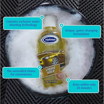 Triplewax Liquid Gold, Self Drying Car Shampoo, 1 L