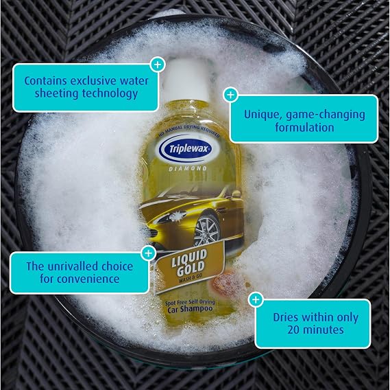 Triplewax Liquid Gold, Self Drying Car Shampoo, 1 L