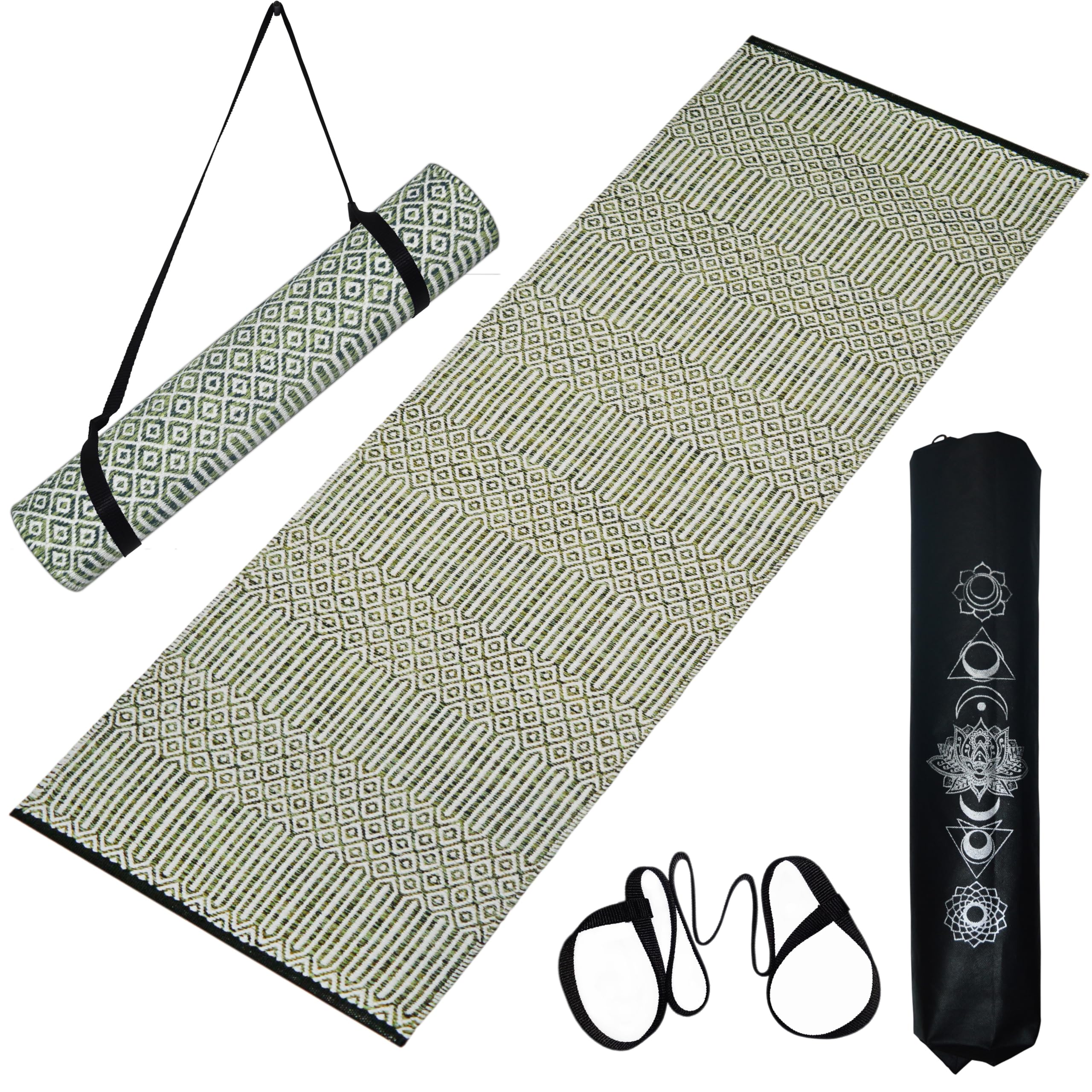 House of Handmade™- Premium Yoga Mat for Women & Men, 2X6 feet, HD Anti-Slip Backing, Carry Bag & Strap, Organic Cotton, Washable, 8 mm Thick, For Home & Gym Use GREEN (B09PWNZ7VS) Amazon Price History, Amazon Price Tracker