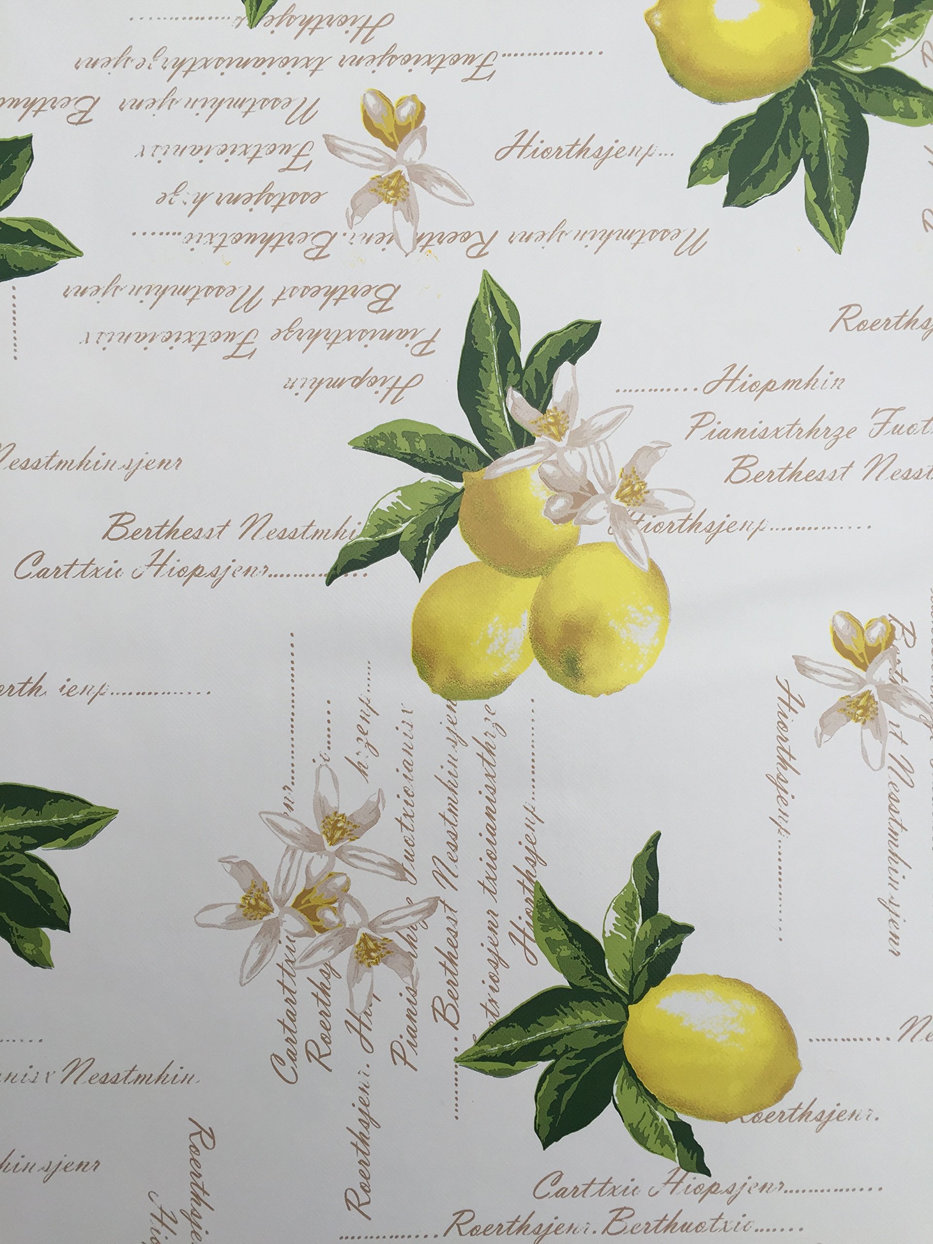 39" (1.0M) DIAMETER ROUND BISTRO PVC/VINYL TABLECLOTH - LEMONS DESIGN