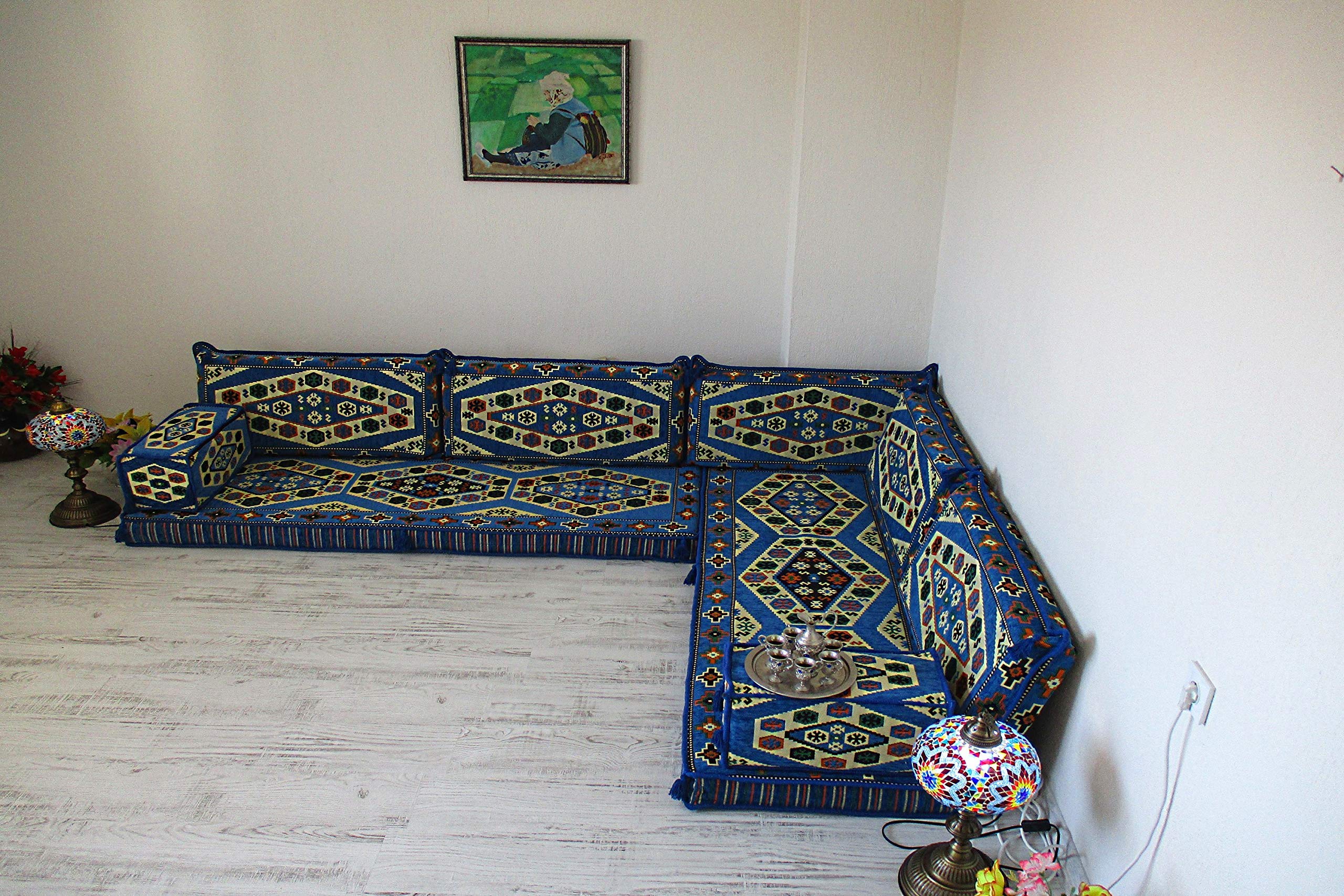 Arabic Corner Sofa Set,L shaped corner sofa,Bohemian sofa,Ethnic floor