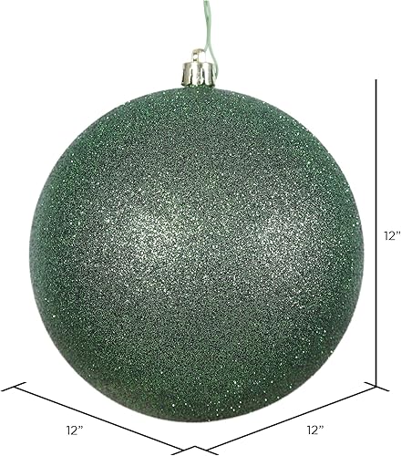 Vista 174 de Vickerman Adorno de bola de caramelo rojo de 12 pulgadas, inastillable y resistente a los rayos UV, confiable y listo para colgar, adornos rojos