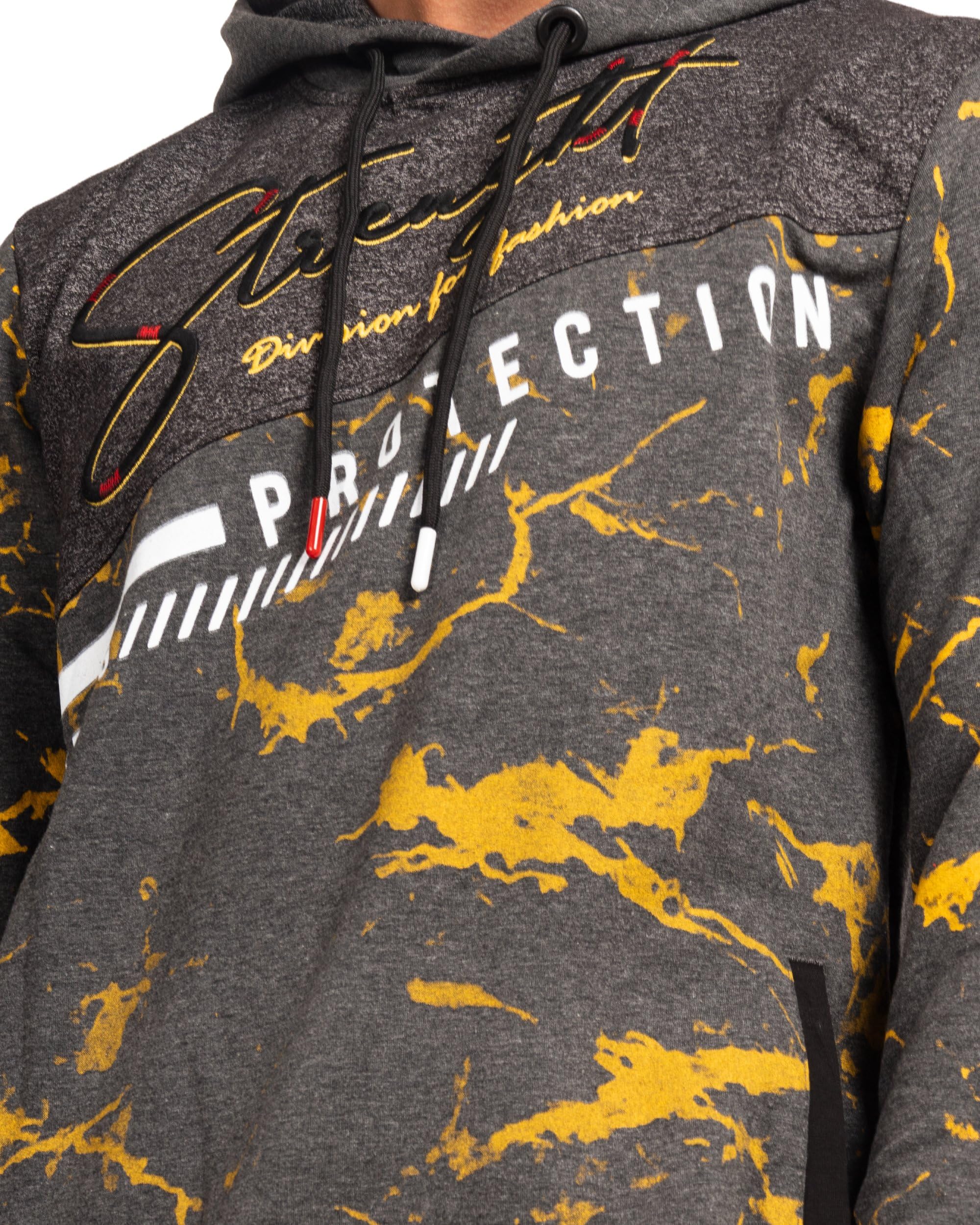 Subliminal Mode Sweatshirt à Capuche Homme Manches Longues Bicolore avec Poche BX2628