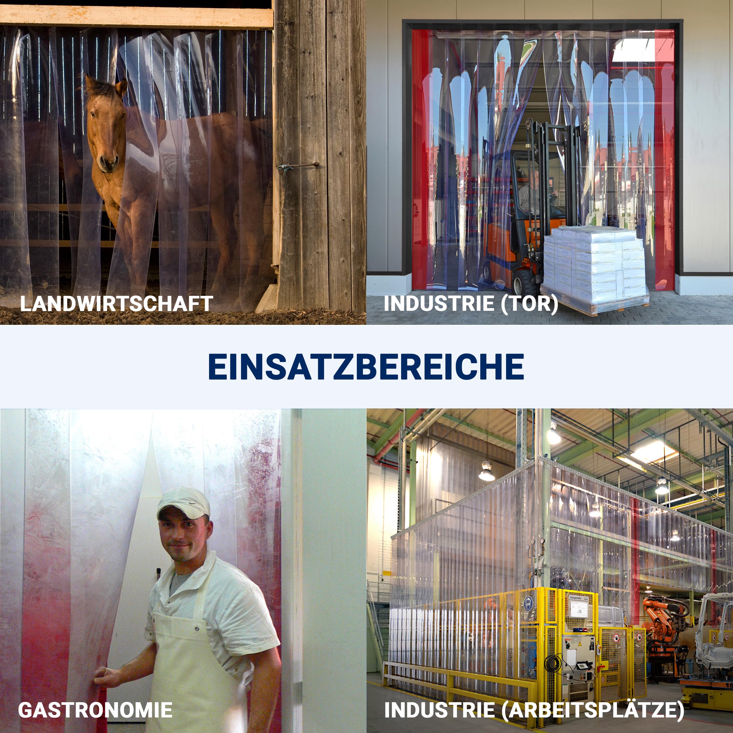 Zettl GmbH tiras de PVC en rollos, 3x300 mm, 25 m, transparentes, para uso industrial, agrícola y gastronómico, como láminas de repuesto