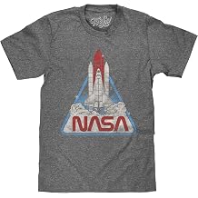 Tee Luv Mens NASA Space Shuttle Shirt - Retro NASA Worm Logo T-Shirt
