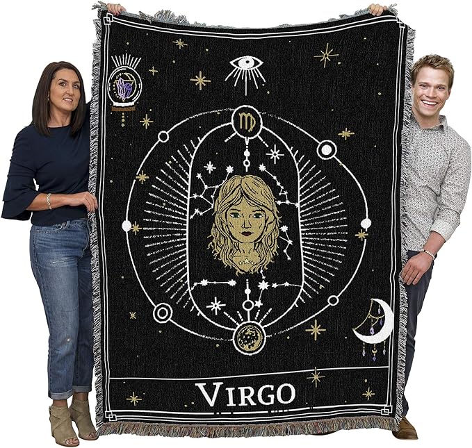 Pure Country Weavers Zodiac - Virgo Tarot Card Blanket - Gift Cotton Tapestry Throw - Made in The USA - 72
