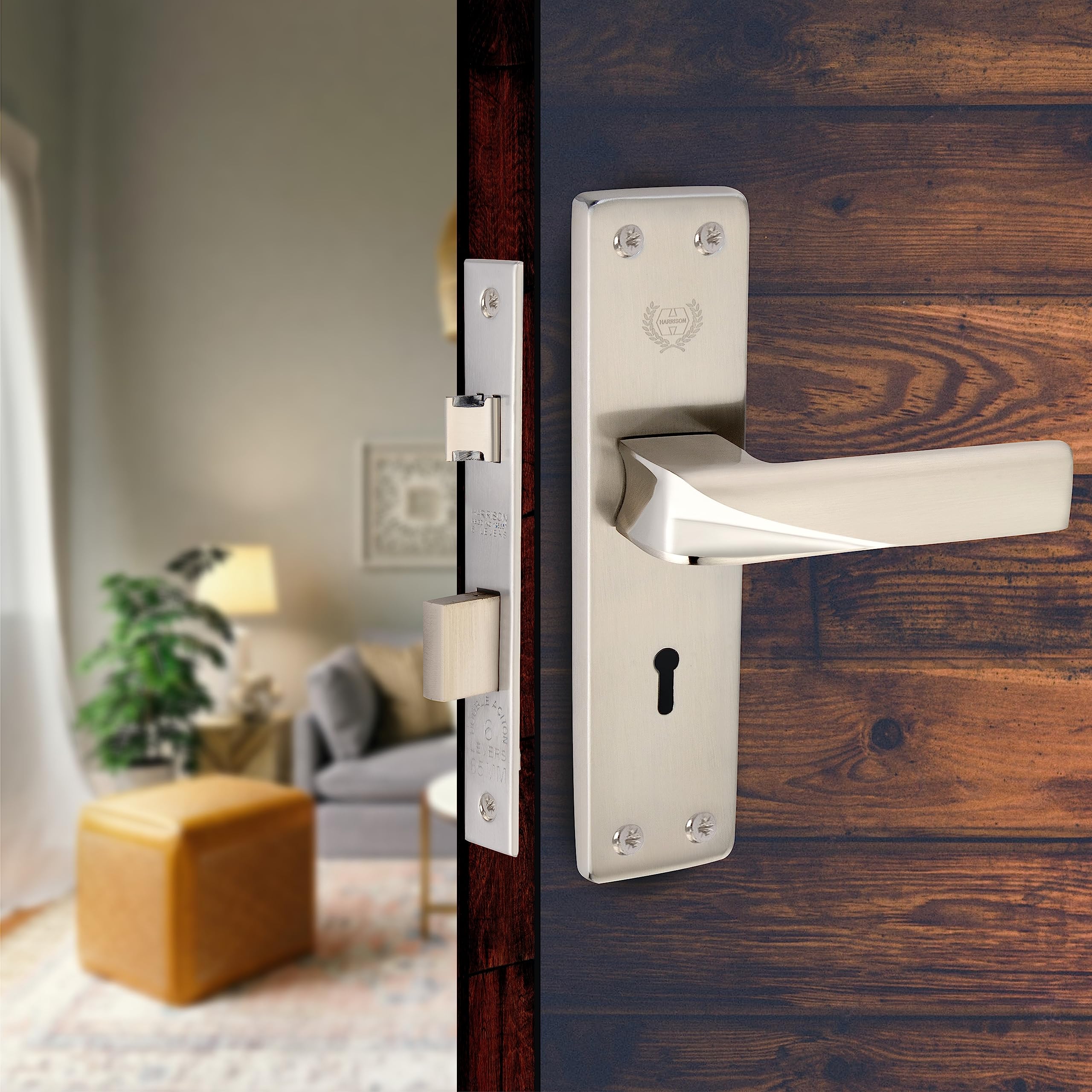 Harrison 101800 Sleek Stainless Steel 8inch Mortise Door Handle and 65mm Lock Set with CP Matt Finish Door Locks for Main Door, Suitable for Office/Hotel/Home (B0D492LFXL) Amazon Price History, Amazon Price Tracker