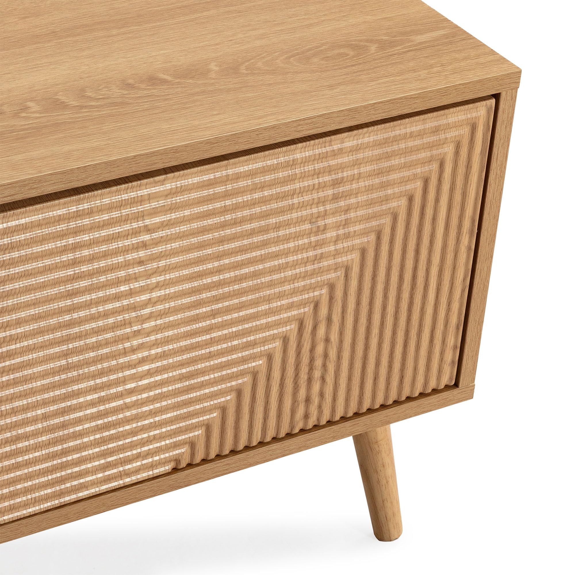HOMN LIVING Mobile TV Telmo 4 ante colore Rovere, 160 cm (larghezza) 40 cm (profondità) 45 cm (altezza)