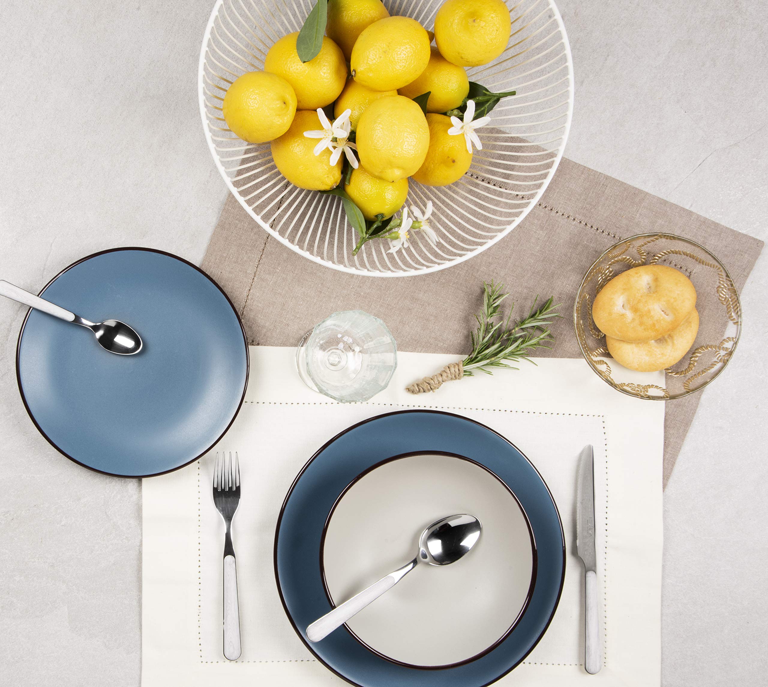 Excelsa Service assiettes, bleu, 18 pièces