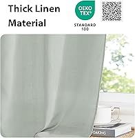Vista 5 de NICETOWN Cenefa de cortina de cocina de lino estilo granja, cenefa de ventana para sala de estar, cenefas con bolsillo para barra para ventanas
