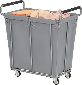 Gewudraw 360L Rolling Laundry Hamper with Wheels, 95 Gallons, Grey