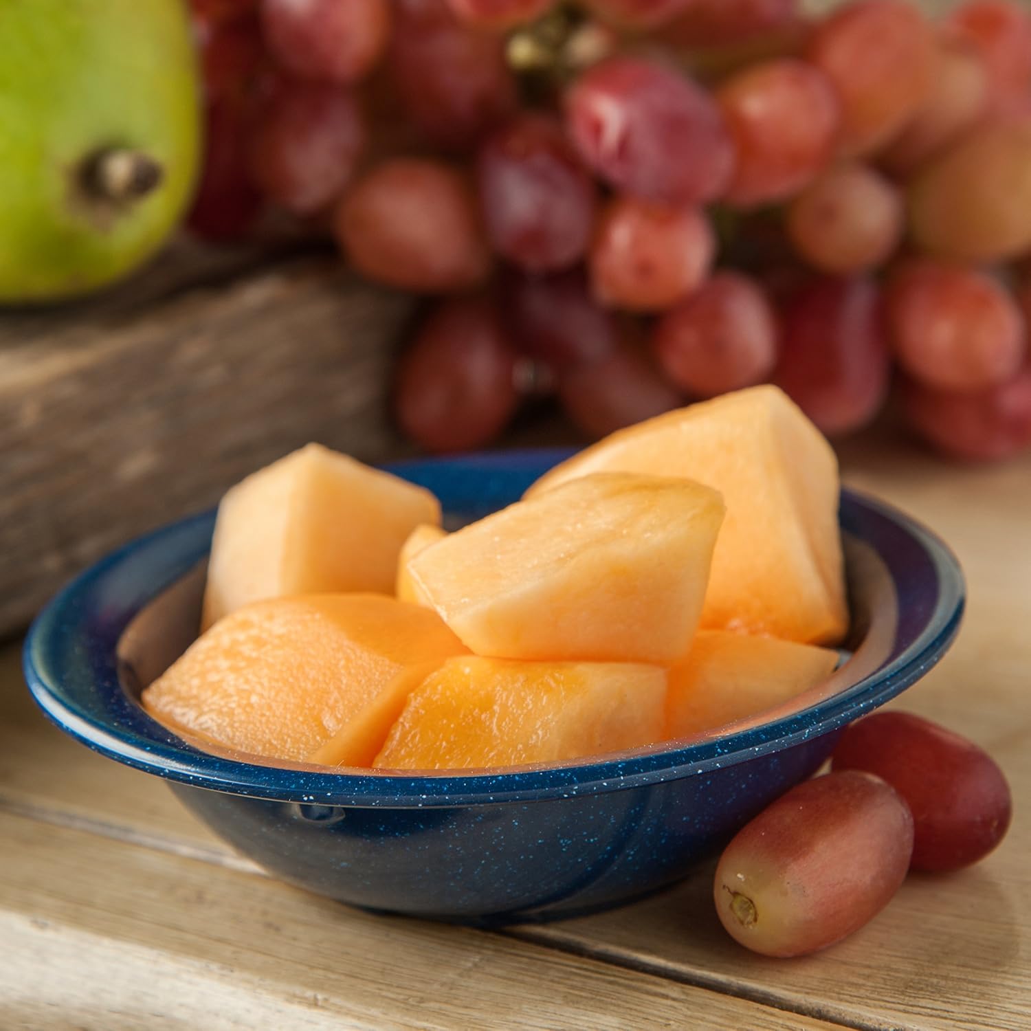 Carlisle FoodService Products Dallas Ware Plastic Fruit Bowl, Melamine Bowl For Restaurants, Hospitals, 4.75 Ounces, Café Blue