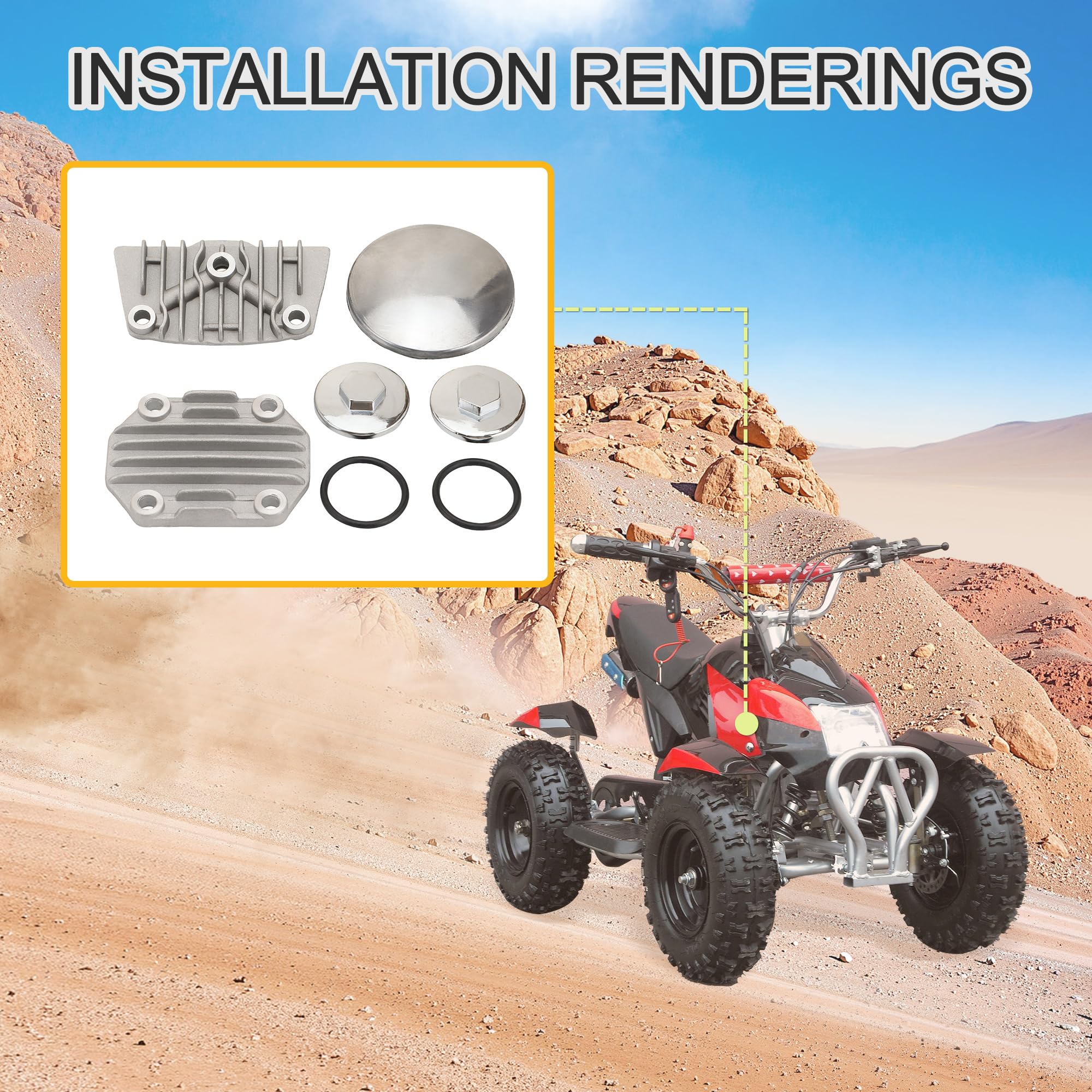 GOOFIT Couvercle de Culasse Sets Remplacement pour 70cc 90cc 110cc ATV Quad 4 Wheeler Dirt Pit Bikes