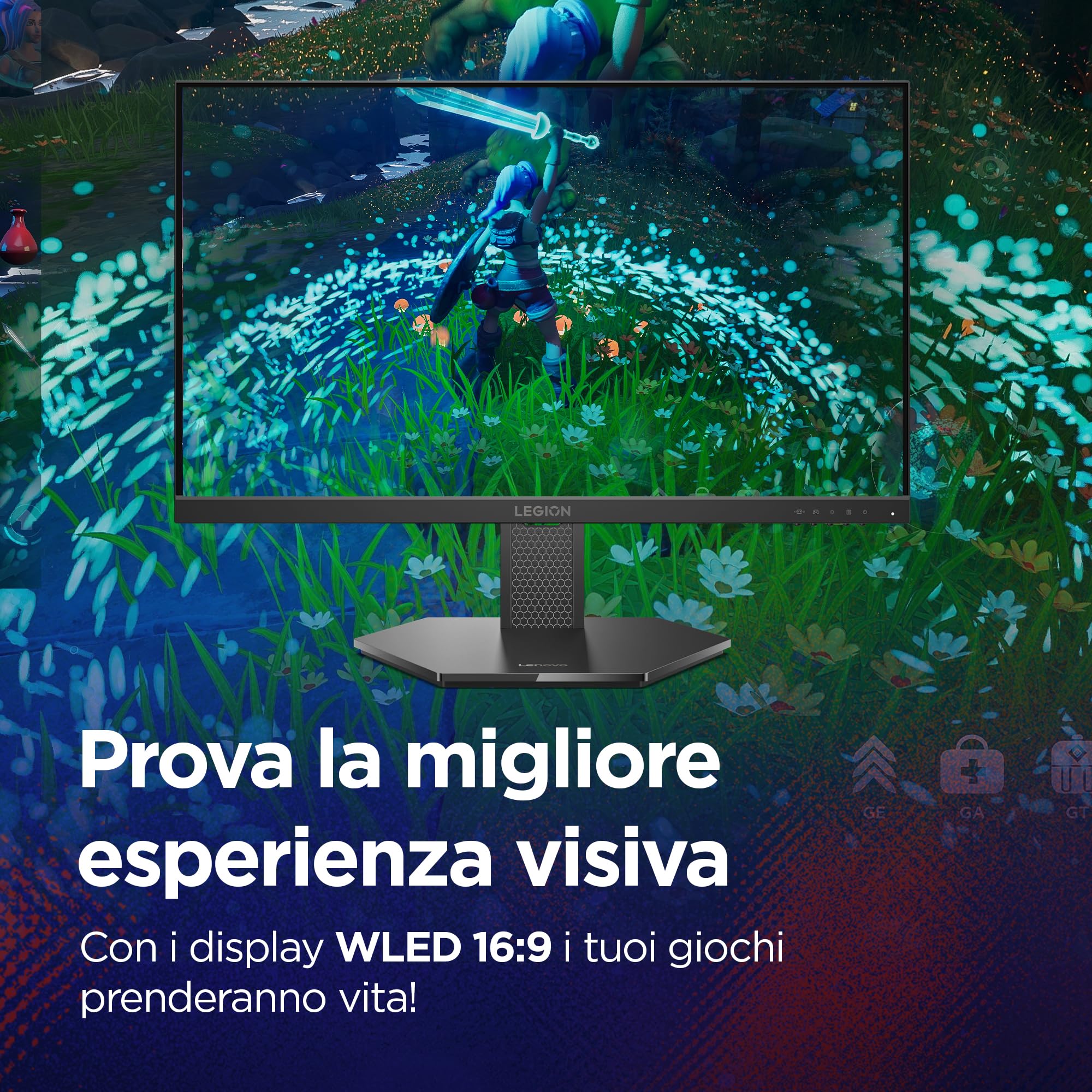 Lenovo Legion 24-15 24" Monitor Gaming IPS Full HD 240Hz 0.5ms DP 1.4 2x HDMI 2.1 AMD FreeSync Premium VESA 100x100