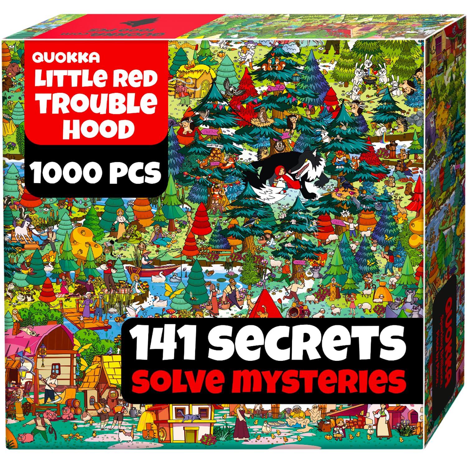 QUOKKA 1000 Piece Puzzle for Adults Red Riding Hood — Fantasy Adult Puzzles with Secret Tasks & Fairy Tale Audio Story for Deep Relaxation for Challenge Puzzle Lovers — image 1