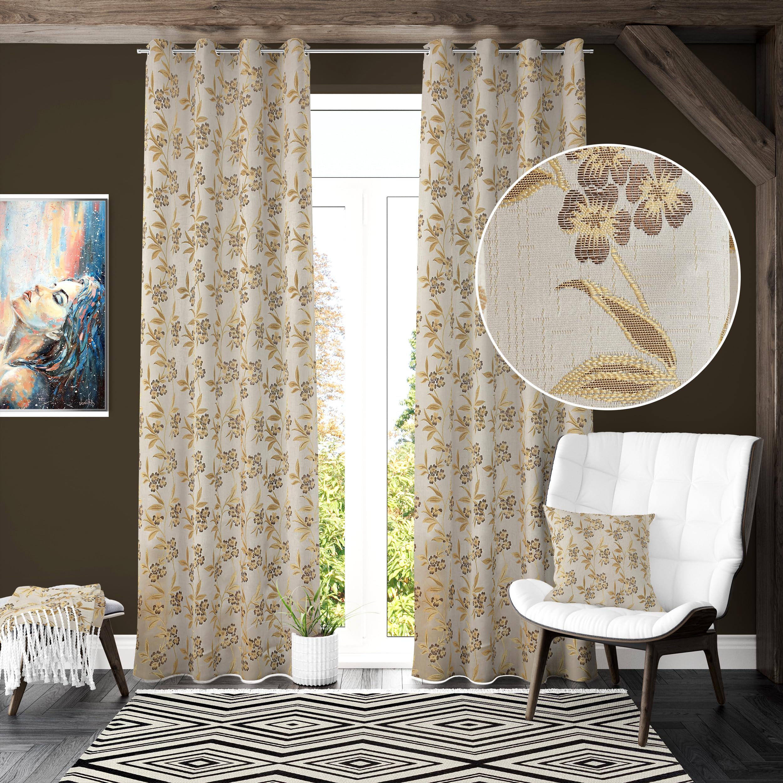 Galaxy Home Decor Premium Room Darkening Texture Design Jacquard Heavy Fabric Curtains for Long Door 8 Feet, Pack of 1, Grey (B0CGXLR4TV) Amazon Price History, Amazon Price Tracker