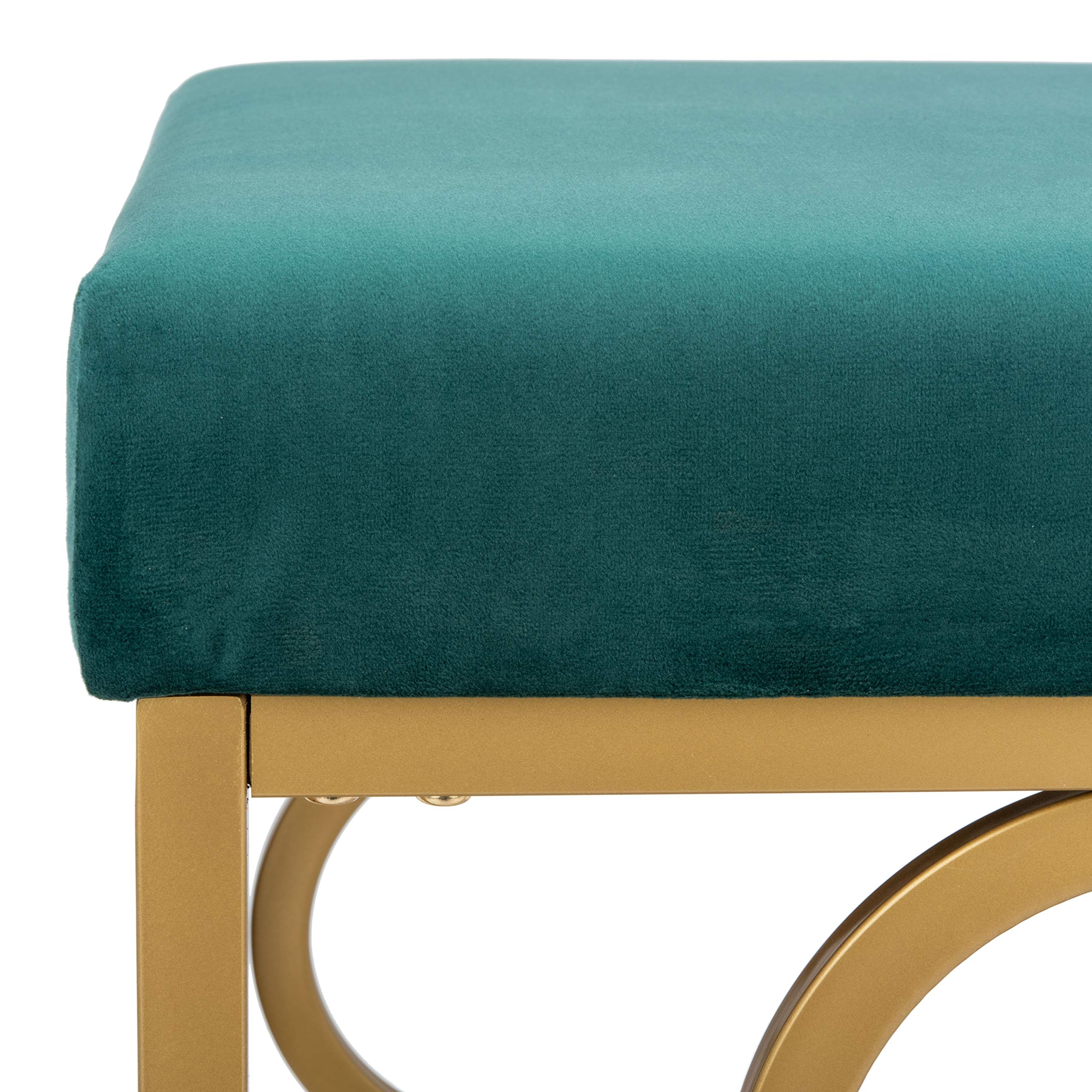Amazon.com: Safavieh Home Fleur Glam Green Velvet Square Ottoman