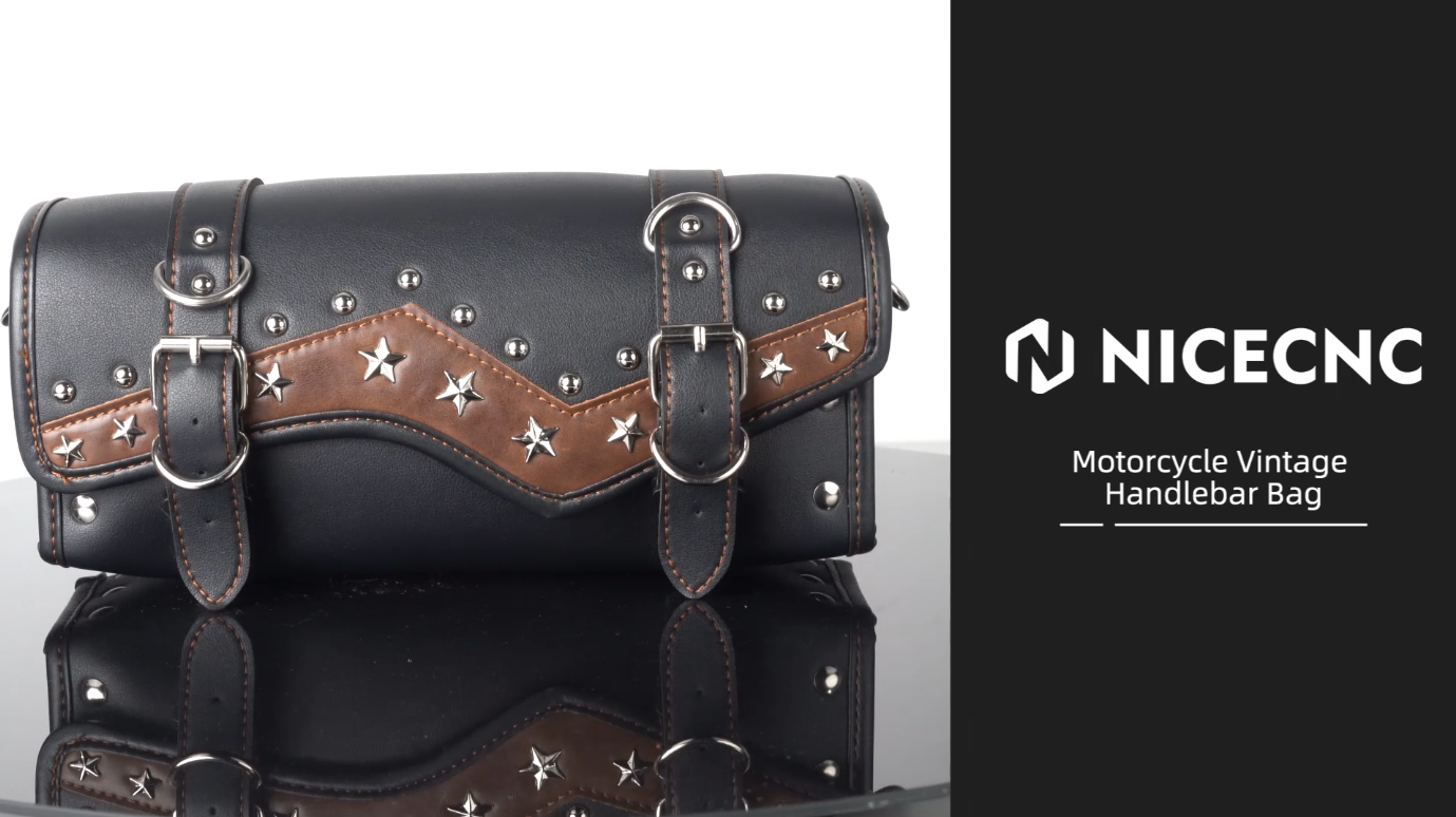 Amazon.com: NICECNC Motorcycle Fork Bag Handlebar Bag, Star Rivet