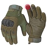 KEMIMOTO Tactical Gloves for Men, Touchscreen Motorcycle Gloves with Hard Shell & Palm Padding for Sports Motorcycle Cycling Tactical Airsoft Paintball Hunting Hiking Camping Climbing (Green,Medium)
