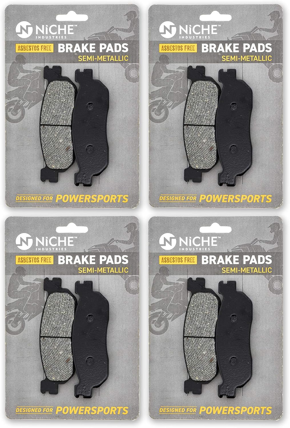 NICHE Brake Pad Set for Yamaha XT250 TW200 XT225 3C5-25805-00-00 Front Semi-Metallic 4 Pack