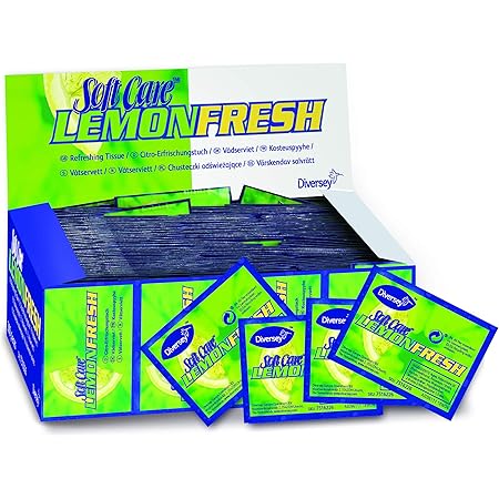 Lot De 100 Lingettes Rince-Doigts Citron - Nettoyant Mains Parfumé Pour Fruits De Mer, Poisson, Barbecue Et Repas Mains Propres - 15 X 13 Cm
