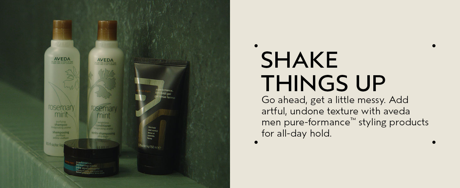 Aveda Men Pure-Formance Firm Hold Hair Gel for Men | Maximum Hold, Control, Shine | 93% Naturally Derived*, 5 Fl Oz