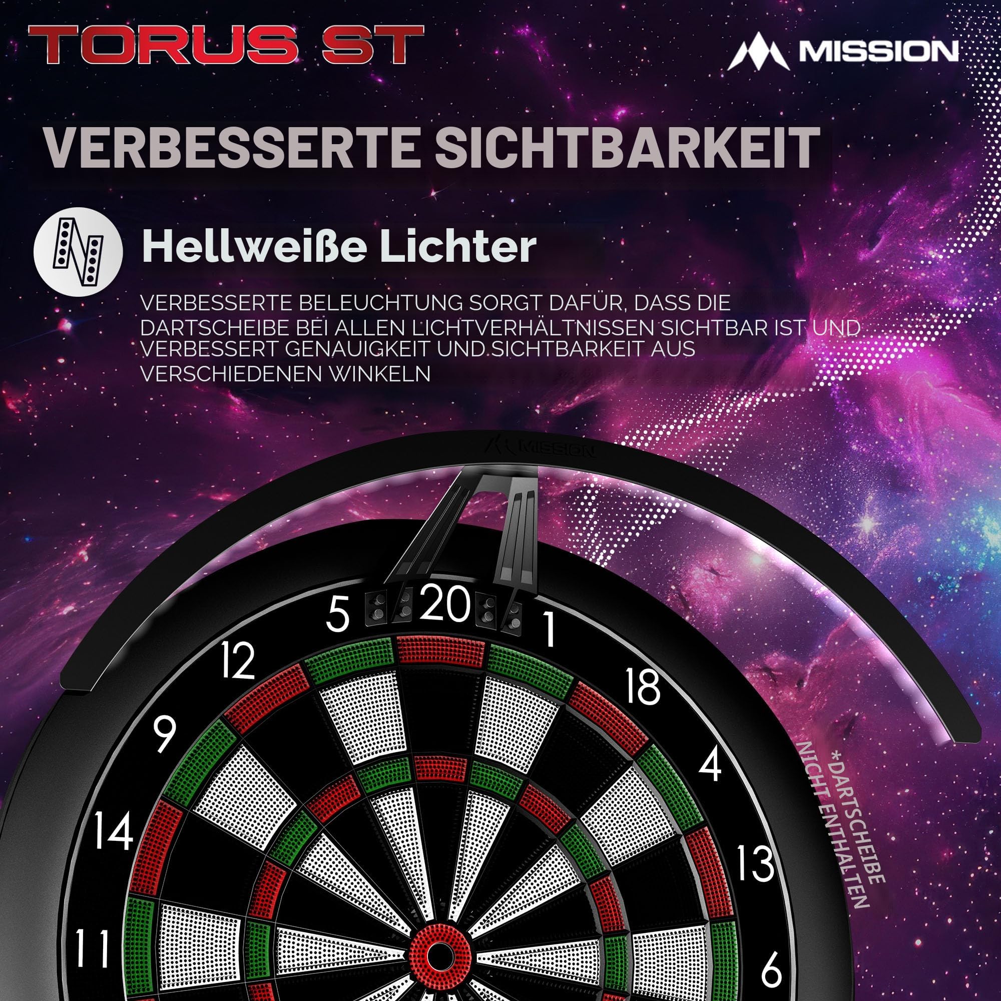 Mission Torus ST Elektronisches Dartboard Beleuchtung