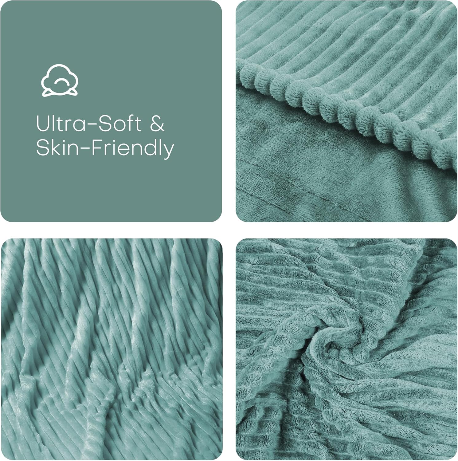 Electric Heated Blanket Queen Size 84"x90" with Cozy Flannel, 6 Heat Settings & 10 Hours Auto Off, Soft & Cozy Warming Throw for Home, Office, or Bed, Machine Washable, Bean Green - Image 4