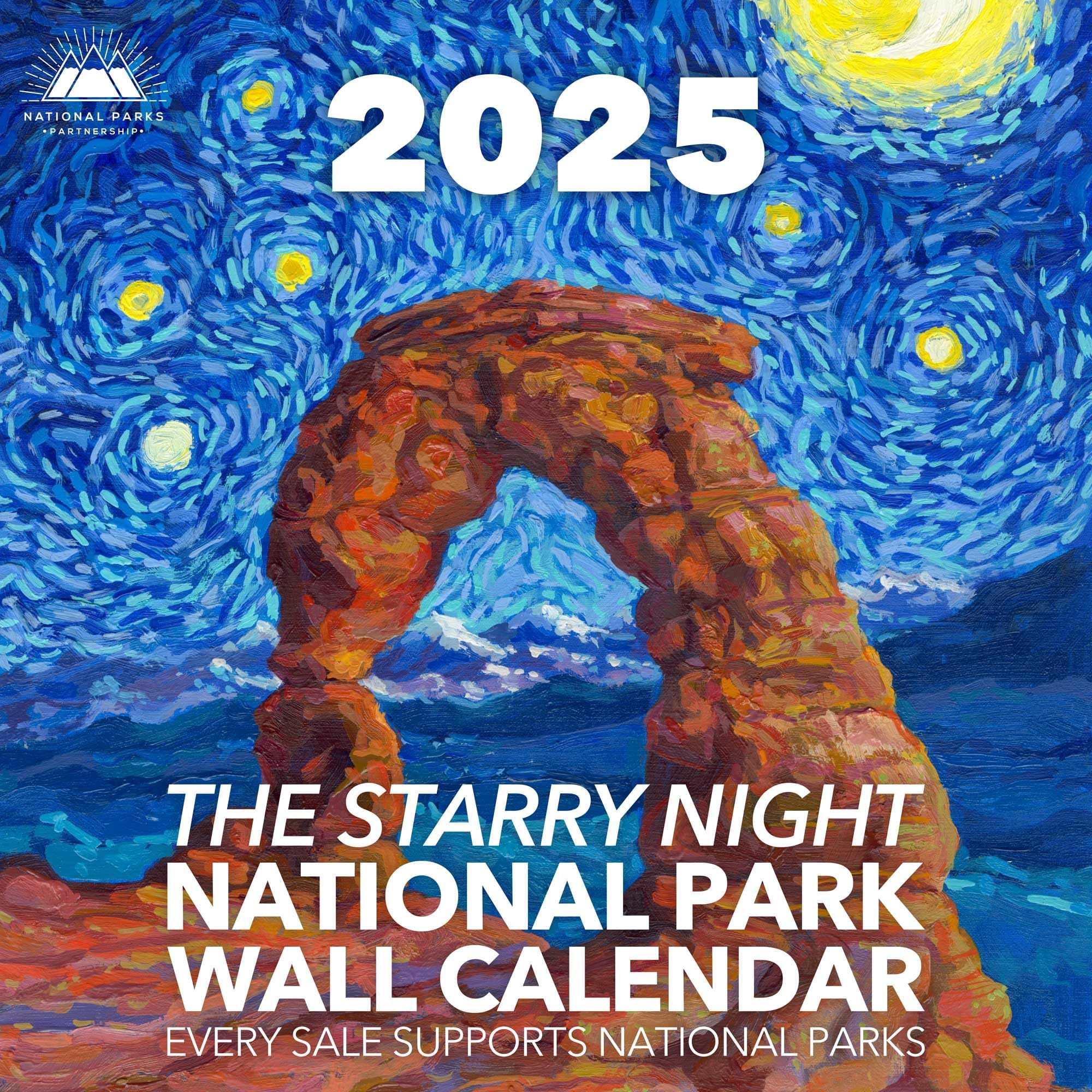 Starry Night National Park Calendar 12" x 24" Inches 2025