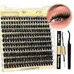 ALICE Lash Clusters Kit Lash Extension Kit Thick Volume 3D Wispy DIY Eyelash Extension Kit with 220Pcs Mink Look Individual Lashes, Lash Bond and Remover,Tweezers(10-16mm,0.05D)