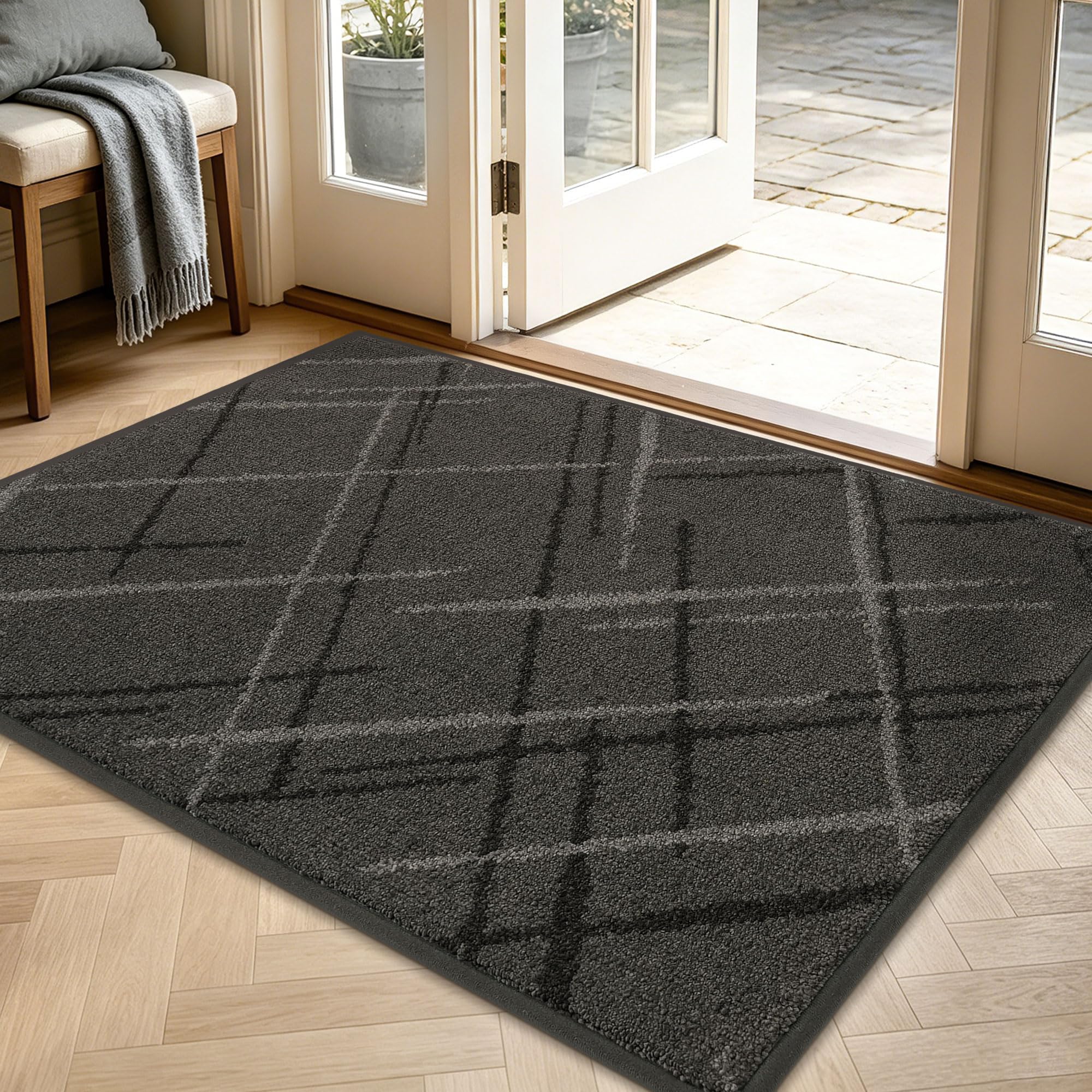 BEQHAUSE Blue Door Mat - Non-Slip Entryway Rug -19