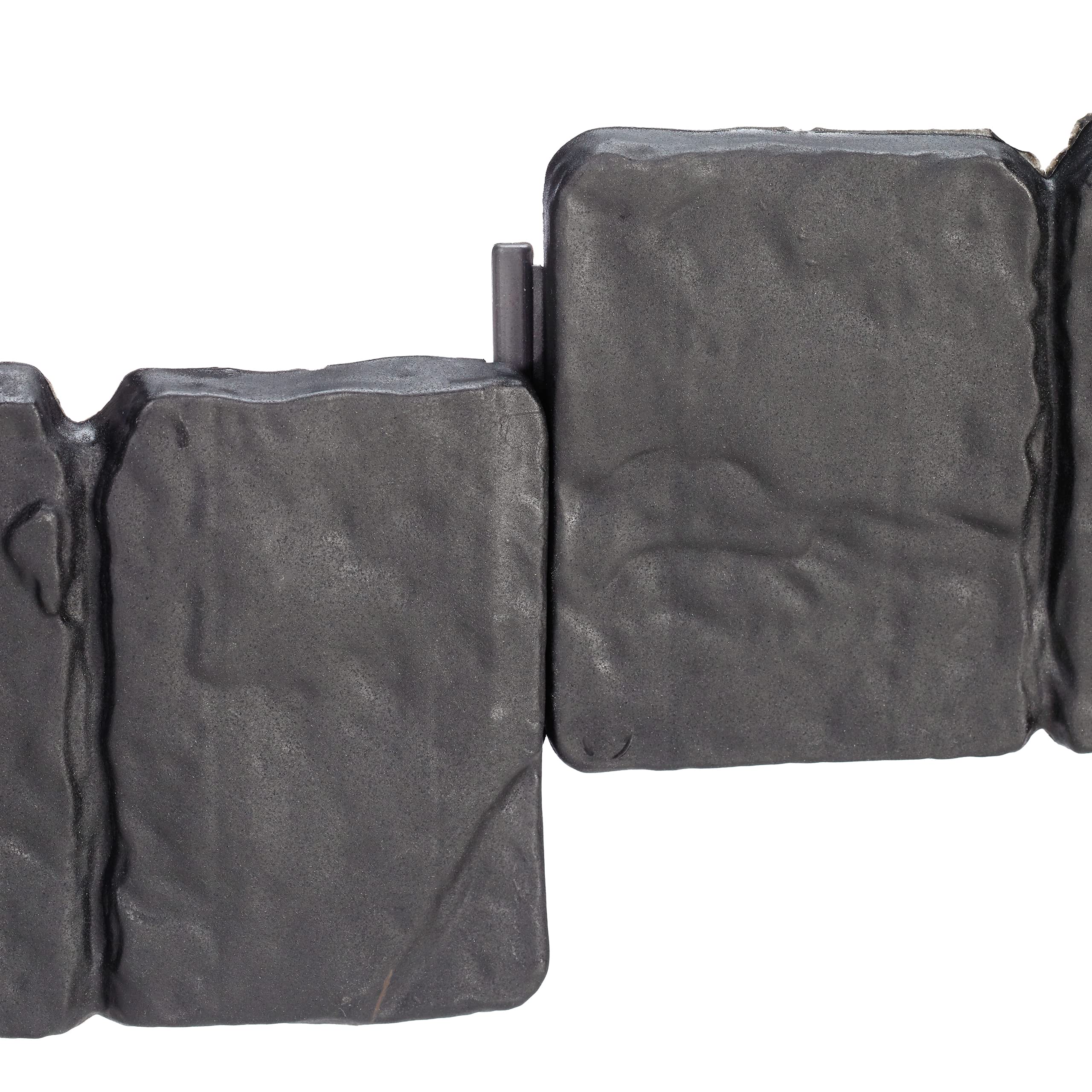 Relaxdays Recinzione da Giardino, Set da 10 Pareti, Bordure per Aiuole Aspetto Pietra, Plastica, HxL 10x25 cm, Antracite