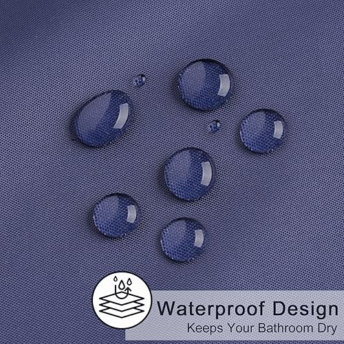 Miniatura 5 de AooHome - Forro para cortina de ducha, Tela, Azul marino