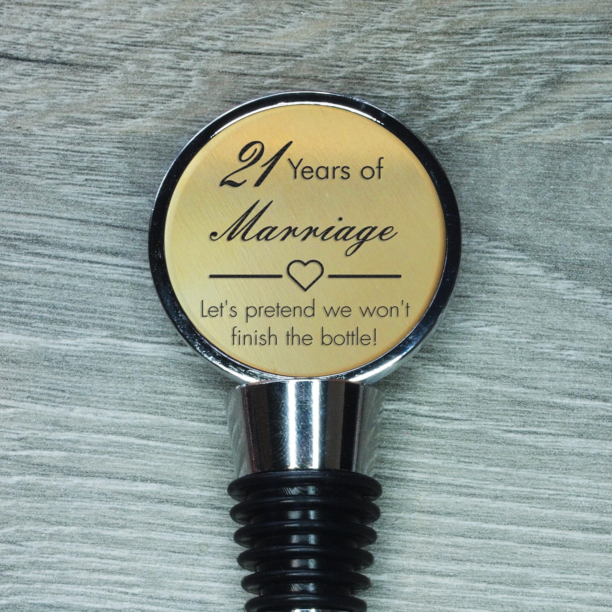 Bouchon bouteille laiton 21 ans de mariage pour illuminer vos dîners de fête